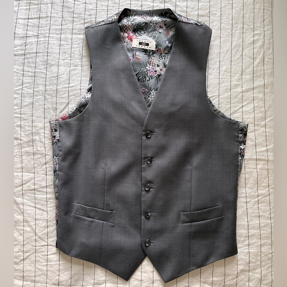 Gray Formal Vest and Matching Pants